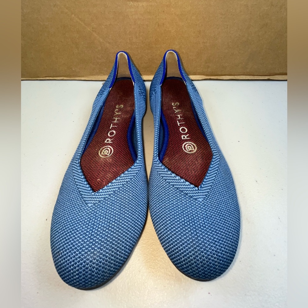 Women’s Rothy’s Round Flats Sz  6 Indigo Retired Blue Slip On Ballet